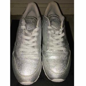 Sparkly Silver Reebok shoes